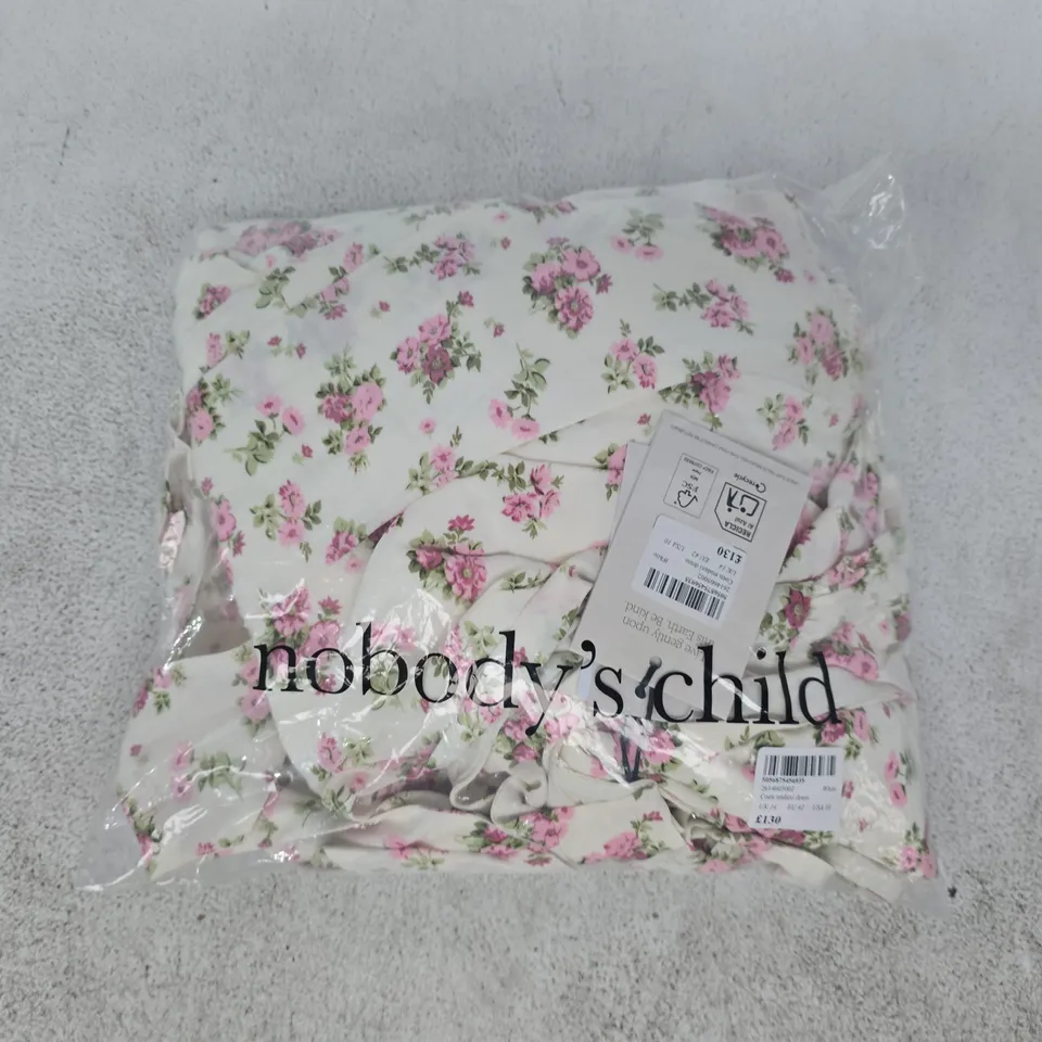 BAGGED NOBODY'S CHILD COEN MIDAXI DRESS IN WHITE SIZE UK 14