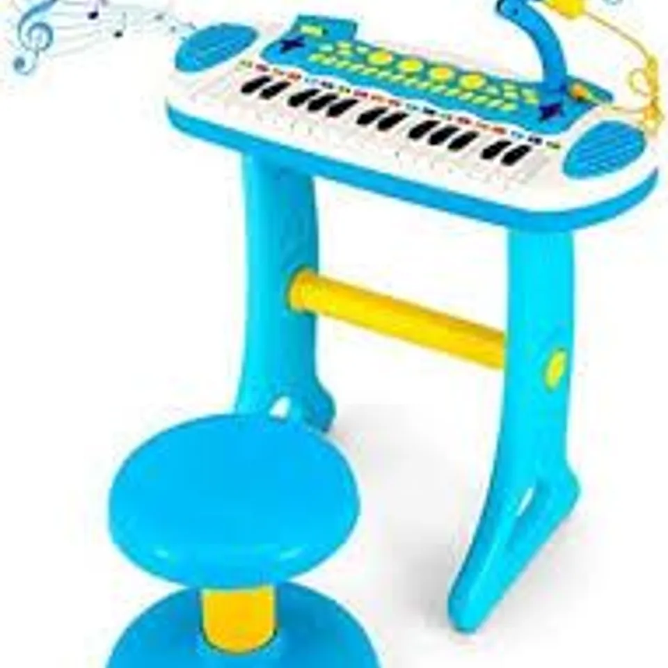 BOXED COSTWAY 31-KEY KIDS TOY PIANO KEYBOARD TOY TODDLER MUSICAL INSTRUMENT W/ MICROPHONE - BLUE