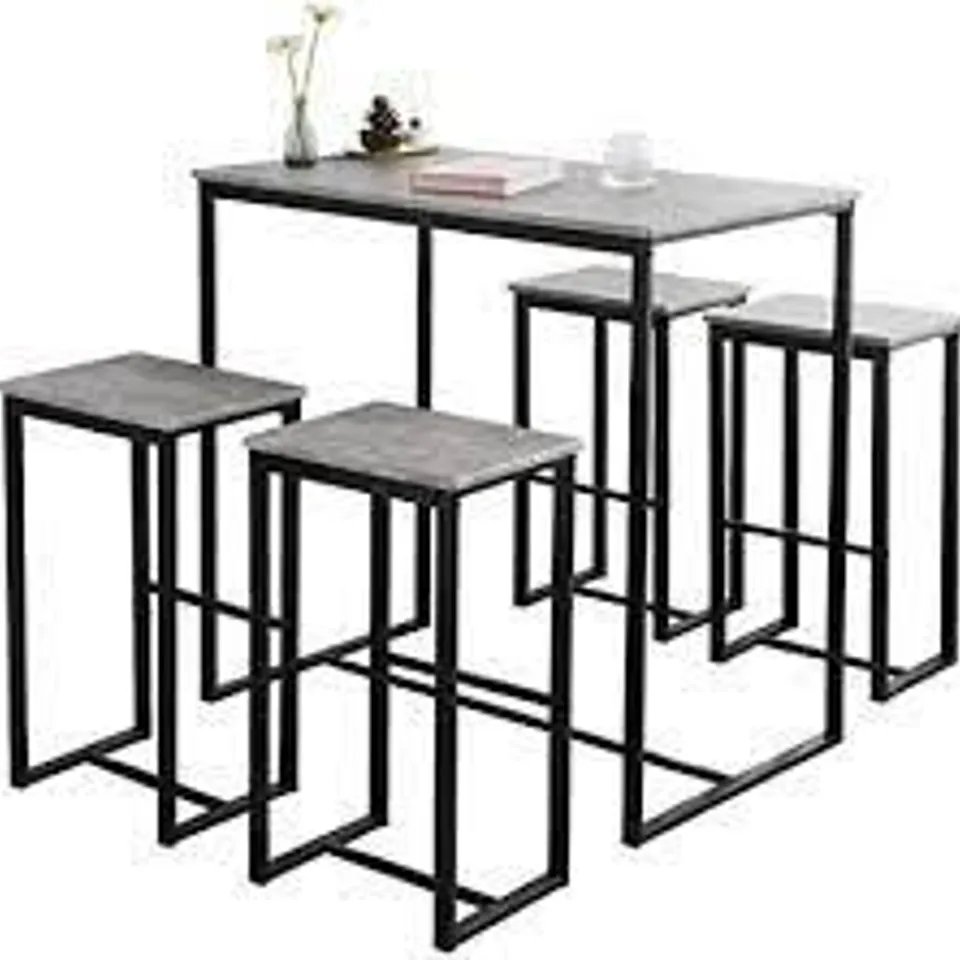 BOXED SOBUY OUTDOOR TABLE AND CHAIRS GREY 