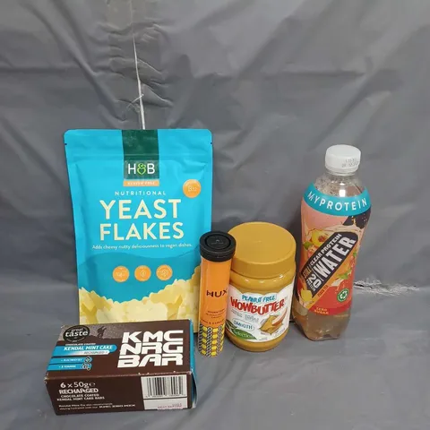 LOT OF APPROXIMATELY 10 FOOD AND DRINK ITEMS TO INCLUDE PROTEIN WATER AND PEANUT BUTTER