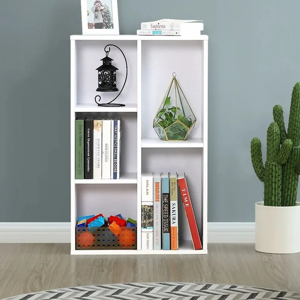 BOXED 5 ARKWRIGHT 5 GRID BOOKCASE - WHITE