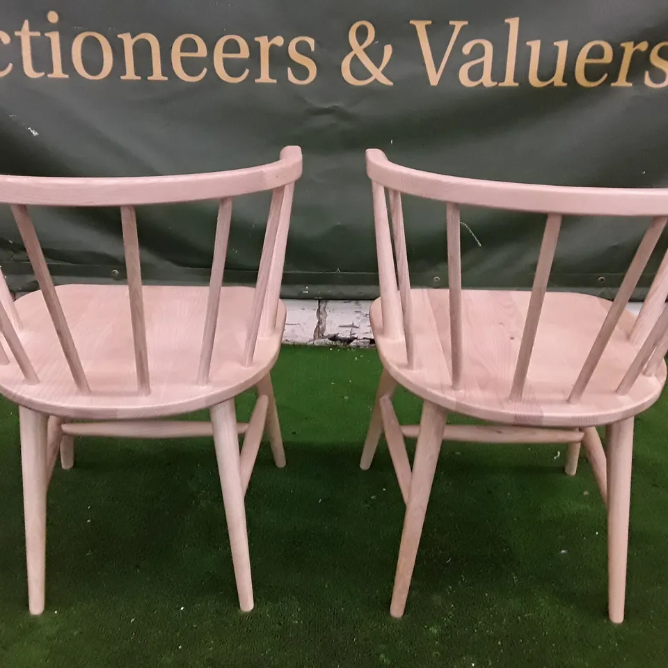 SET OF 2 BOXED OAK DINING CHAIRS