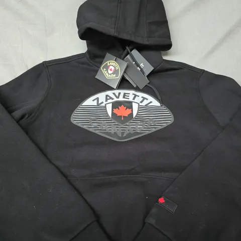ZAVETTI CANADA HOODIE β BLACK WITH LOGO - SIZE M