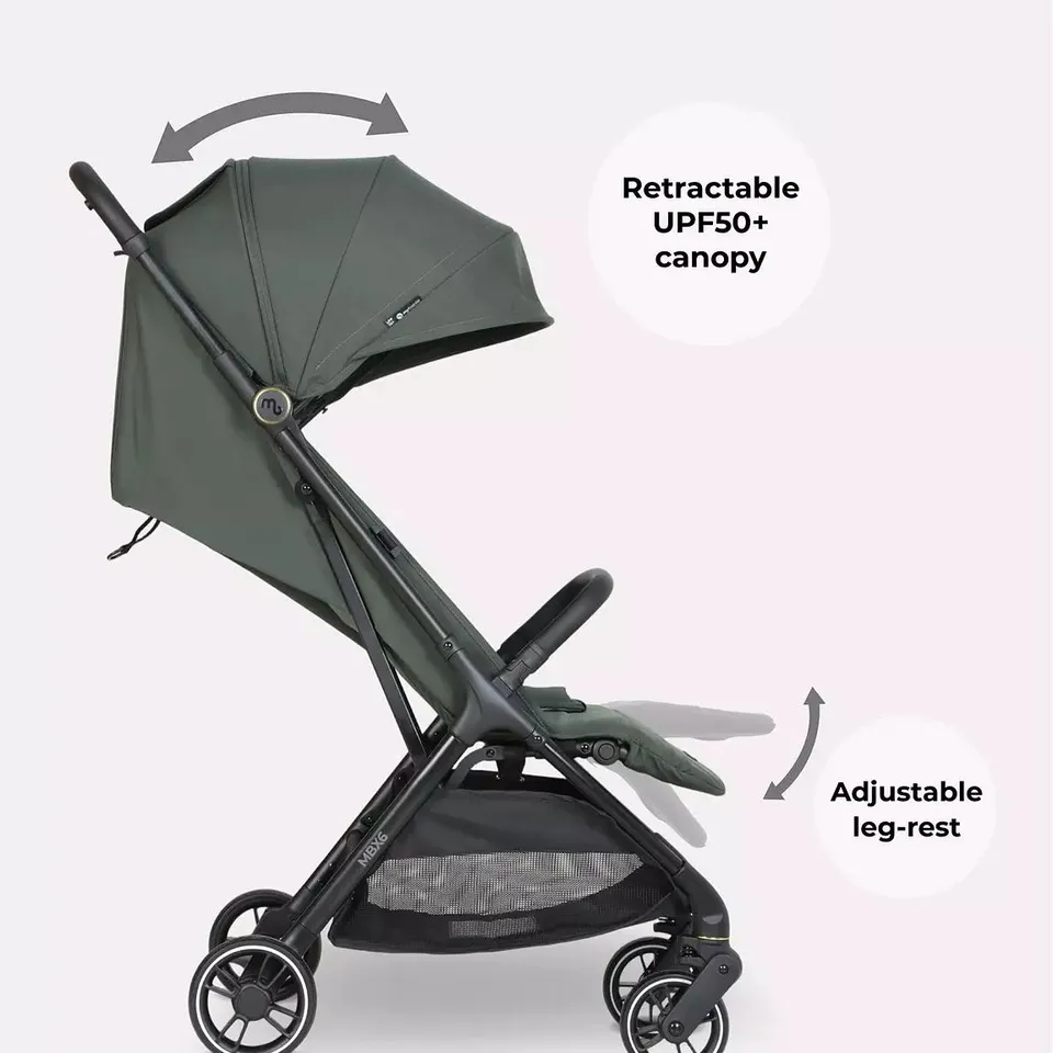 MY BABIIE MBX6 AUTO-FOLD COMPACT STROLLER - FOREST GREEN UNBOXED