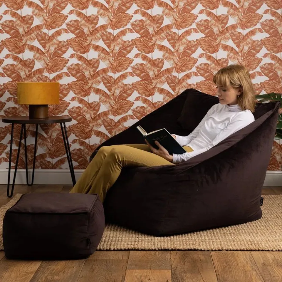 GEESCHE 40CM VELVET SQUARE FOOTSTOOL