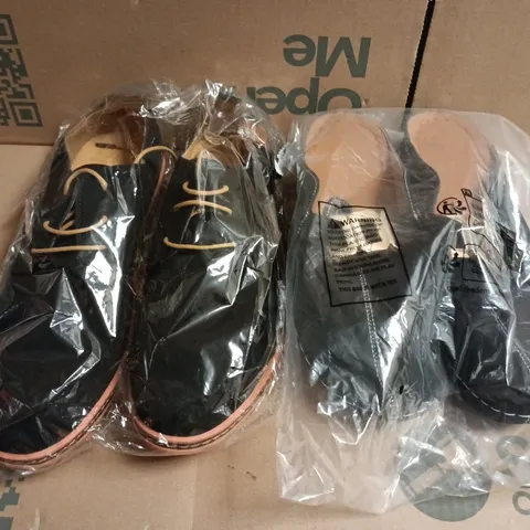 BOX OF APPROXIMATELY 15 ASSORTED PAIRS OF SHOES AND FOOTWEAR ITEMS IN VARIOUS COLOURS, STYLES, AND SIZES - COLLECTION ONLY