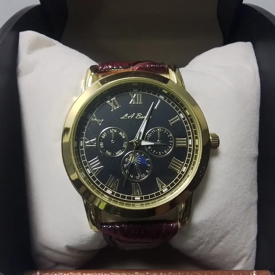 LA BANUS LADIES WATCH WITH LEATHER STRAP IN GIFT BOX