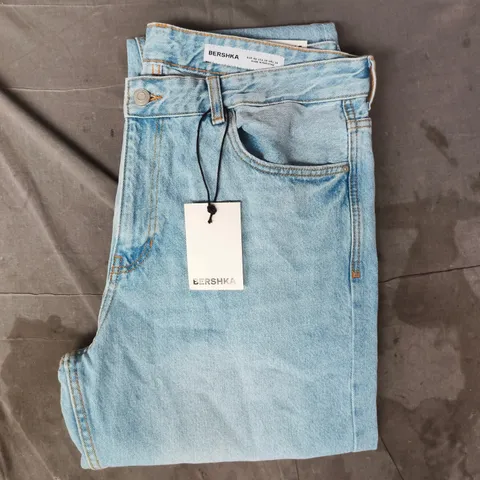 BERSHKA STRAIGHT JEANS IN BLUE SIZE UK 36
