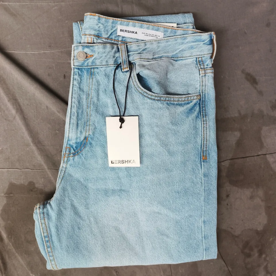 BERSHKA STRAIGHT JEANS IN BLUE SIZE UK 36