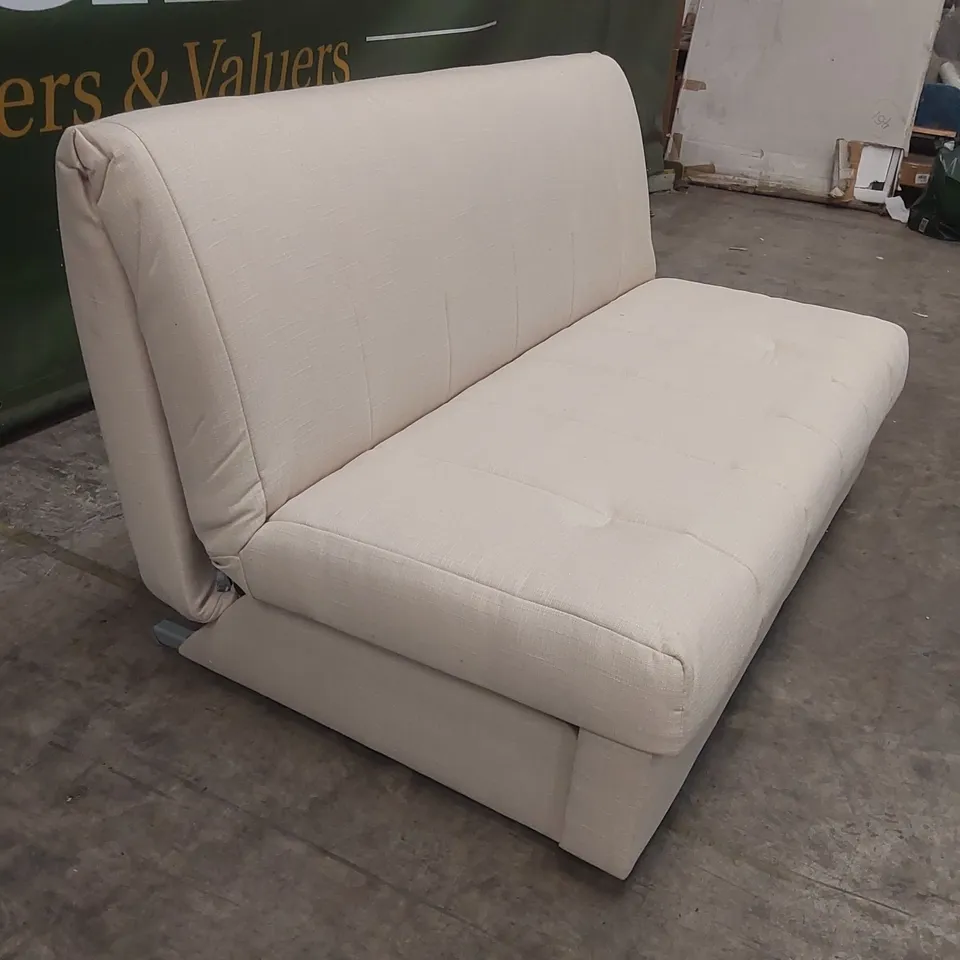 QUALITY DESIGNER APPLEY 3 SEATER SOFA BED - CREAM 