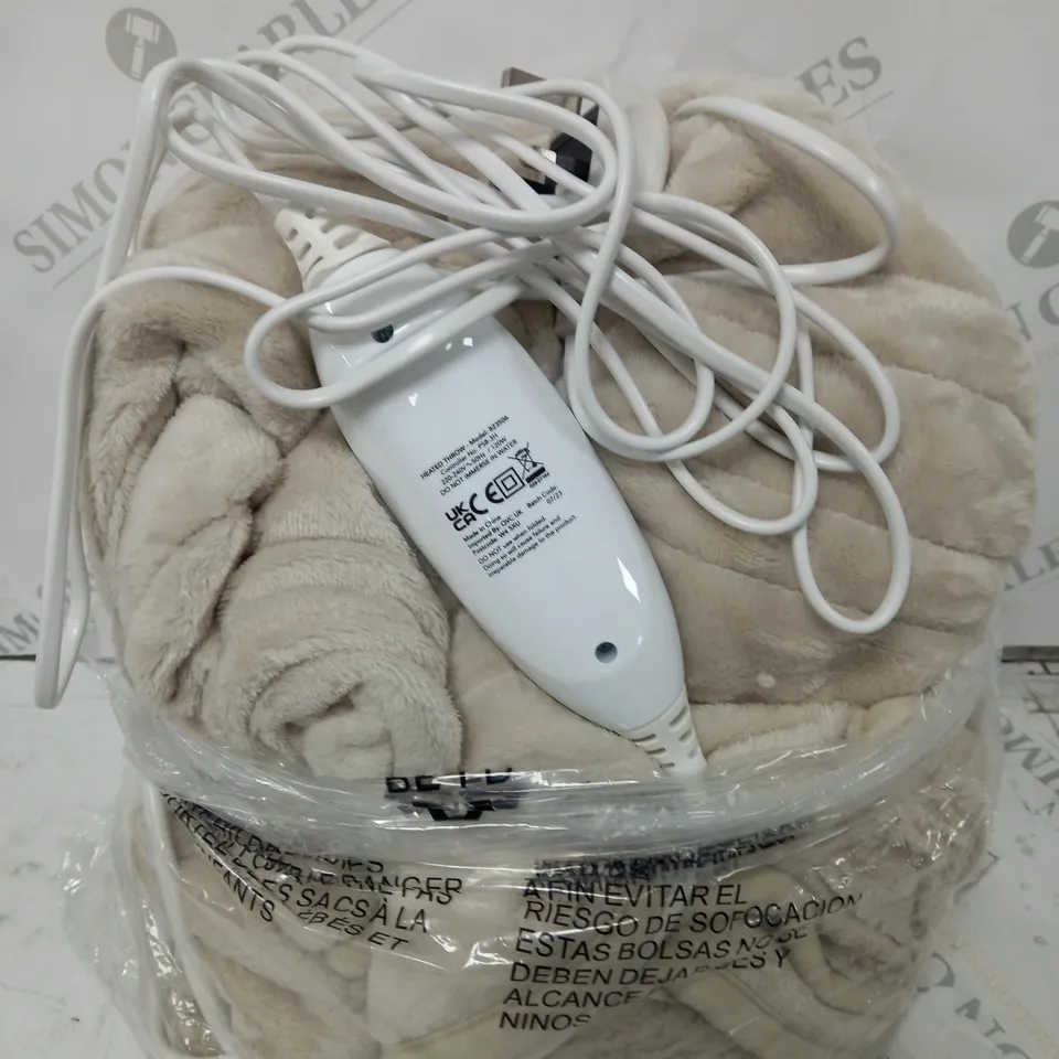 COZEE HOME HEATED BLANKET IN STONE 