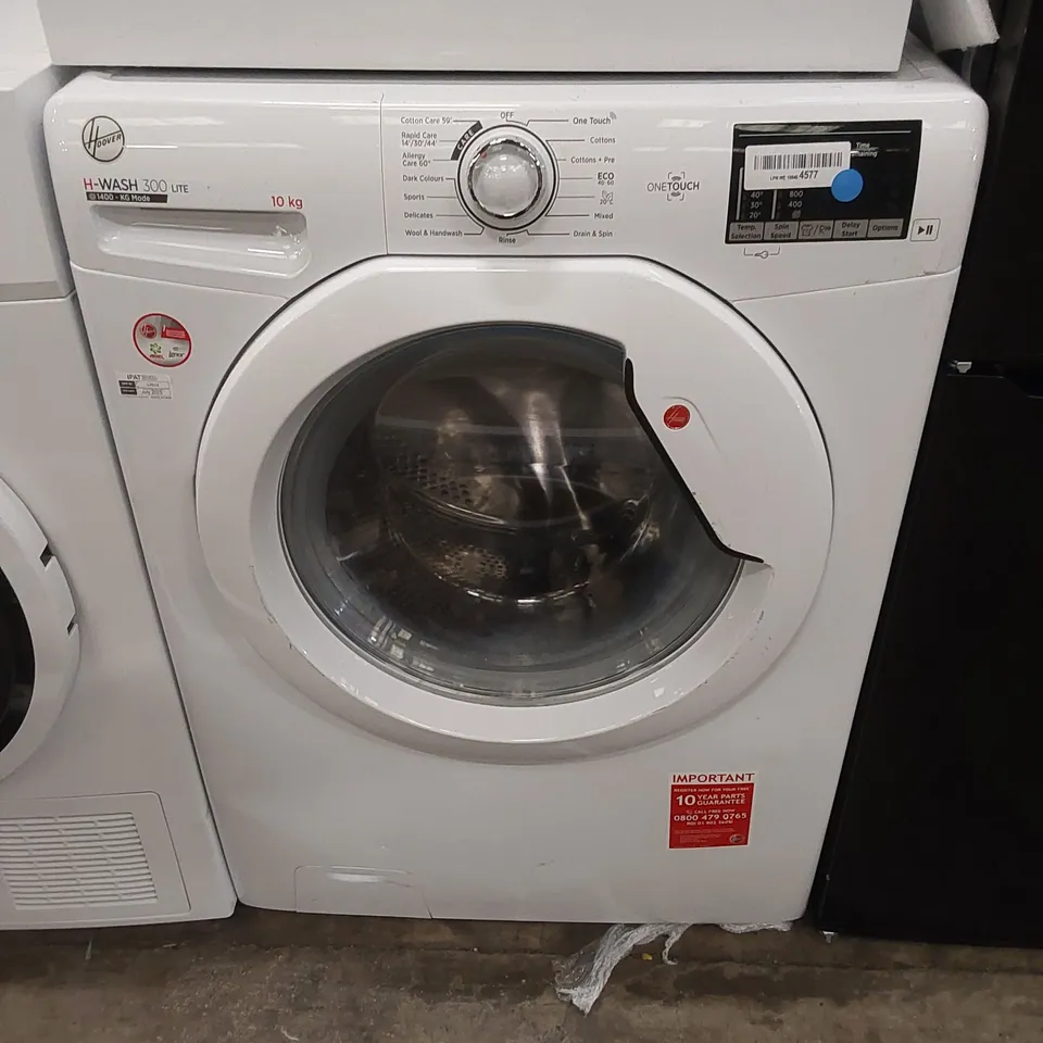 HOOVER H3W4102DE/1-80, H-WASH 300 FREESTANDING 10KG WASHING MACHINE IN WHITE