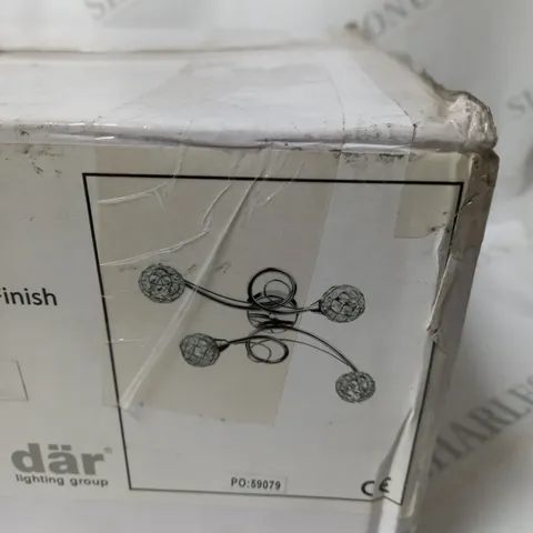 BOXED DAR LIGHTING CIRCA 4 LIGHT SEMI FLUSH CEILING LIGHT
