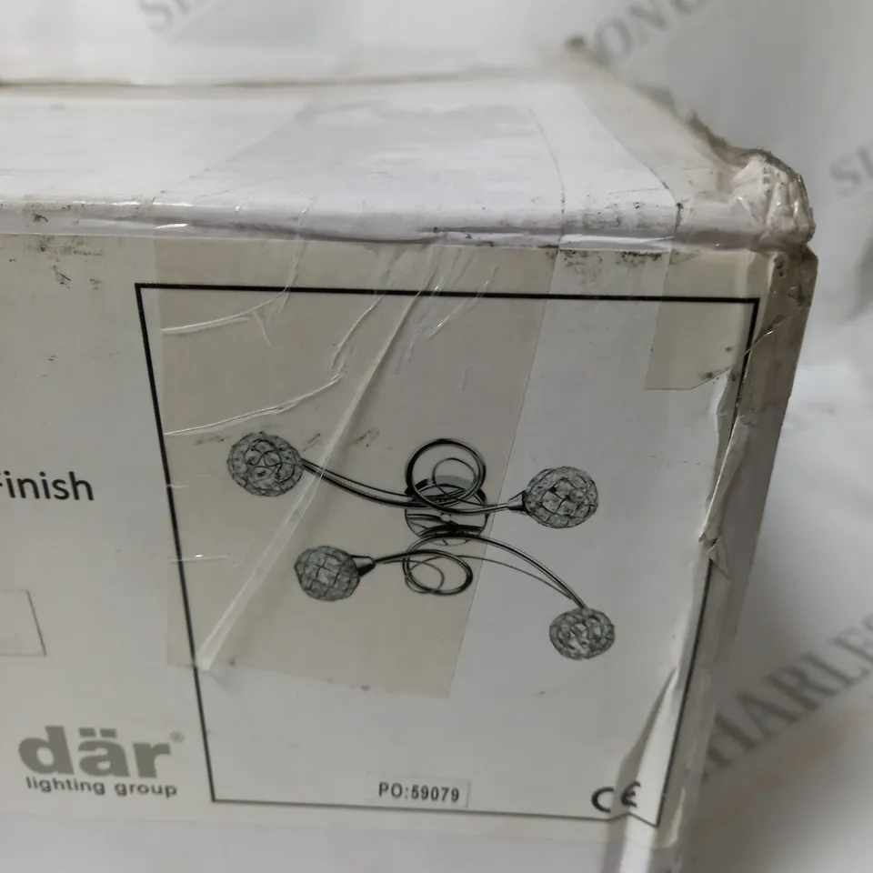 BOXED DAR LIGHTING CIRCA 4 LIGHT SEMI FLUSH CEILING LIGHT