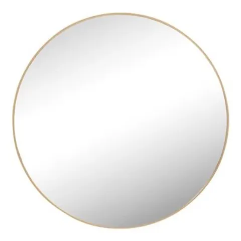 BOXED ROUND METAL ACCENT WALL MIRROR 