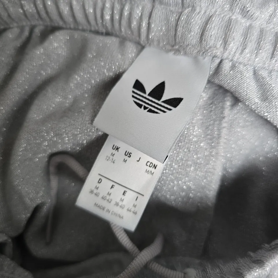 ADIDAS LUREX BOTTOMS IN GLITTER SILVER COLOUR - UK MEDIUM