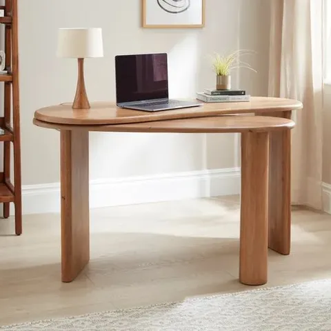 BOXED LUDO SWIVEL DESK MANGO WOOD MIDTONE