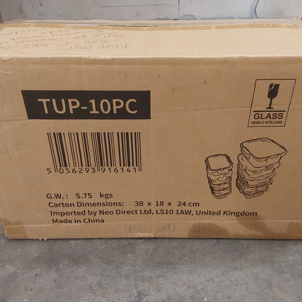 BOXED NEO 10PC GLASS TUPPERWARE SET