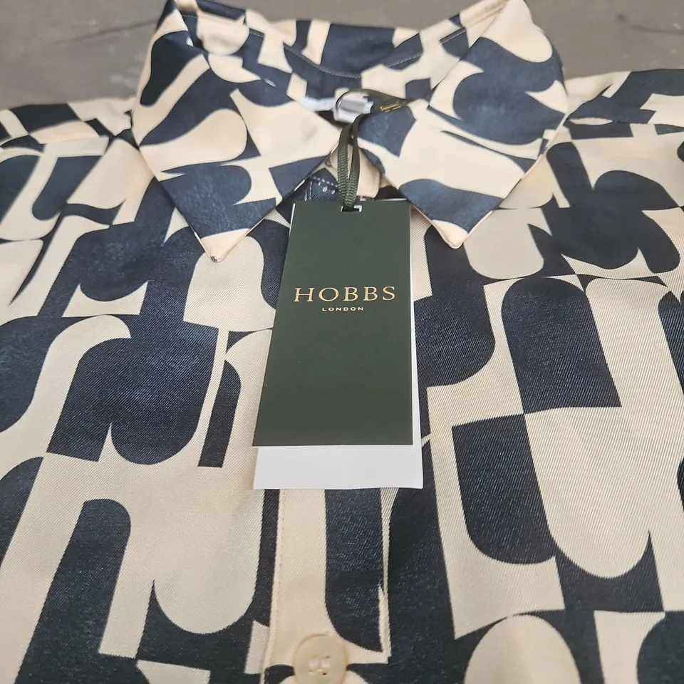 HOBBS VELMA SHIRT BLUE CREAM UK 10 WITH TAGS