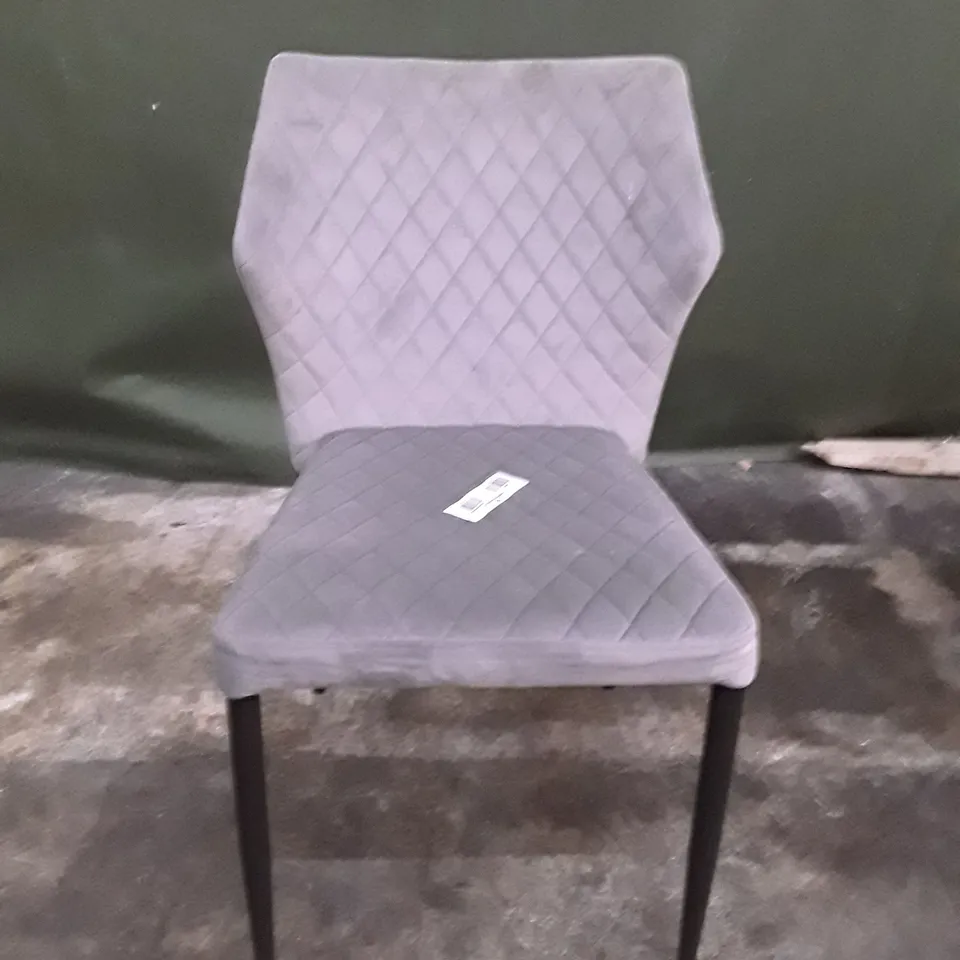 GREY VELVET DINING CHAIR 