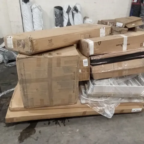 PALLET OF INCOMPLETE DESIGNER FURNITURE PARTS AND PIECES 