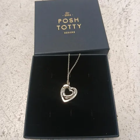 POSH TOTTY DESIGNS MAKE IT PERSONAL FAMILY NAMES HEART NECKLACE