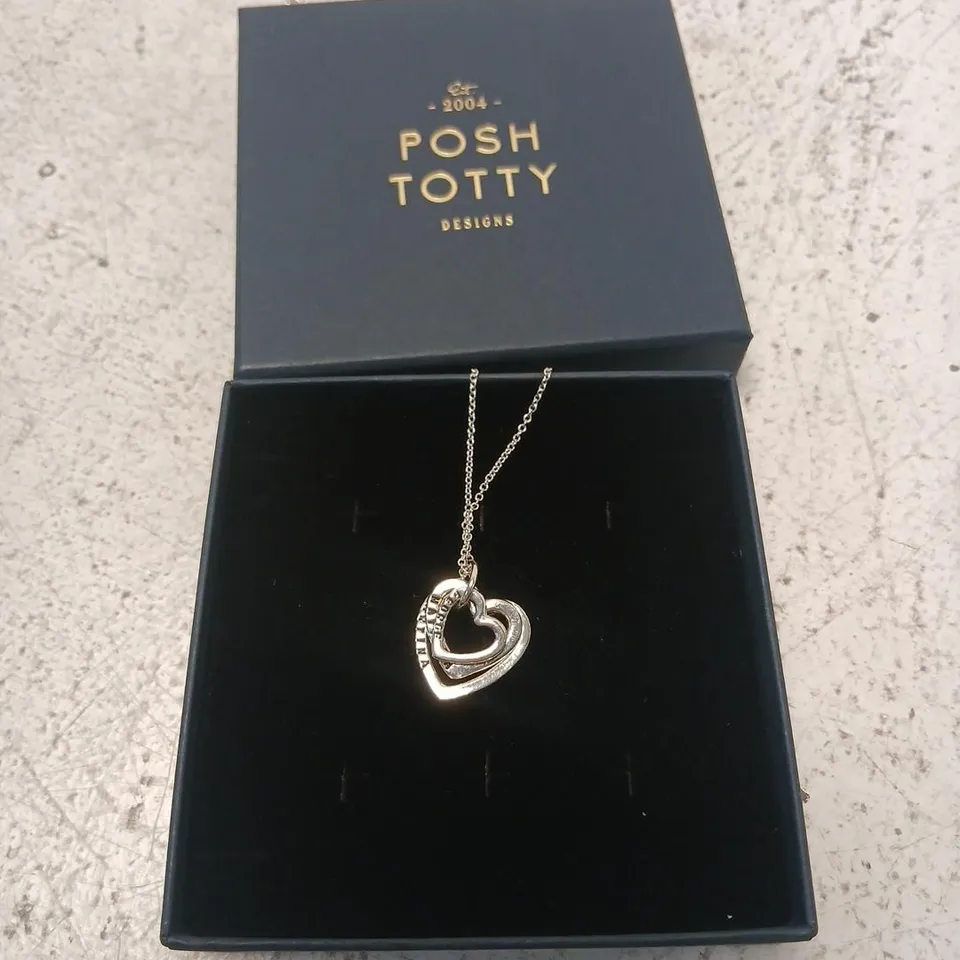 POSH TOTTY DESIGNS MAKE IT PERSONAL FAMILY NAMES HEART NECKLACE