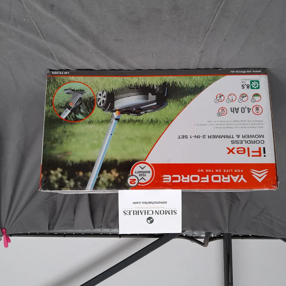 BOXED YARD FORCE IFLEX 12V MOWER & GRASS TRIMMER -COLLECTION ONLY