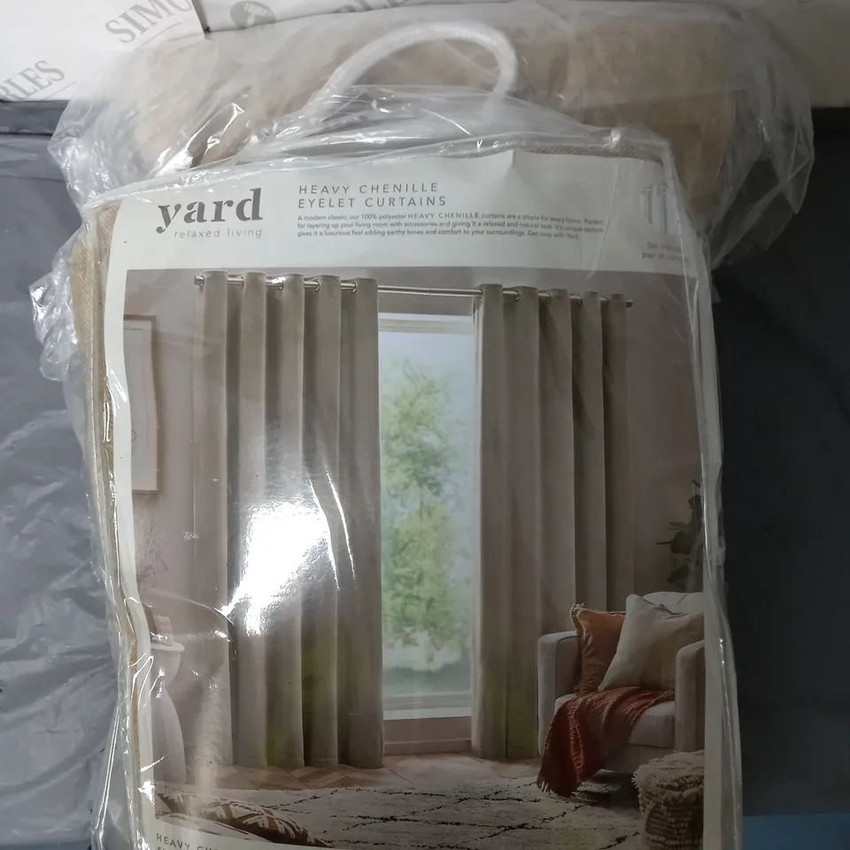 FURN HEAVY CHENILLE 229X229 EYELET CURTAIN GREIGE