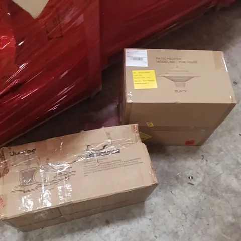 PALLET OF ASSORTED ITEMS INCLUDING - COOKWARE SET, PATIO HEATER , FLOOR 