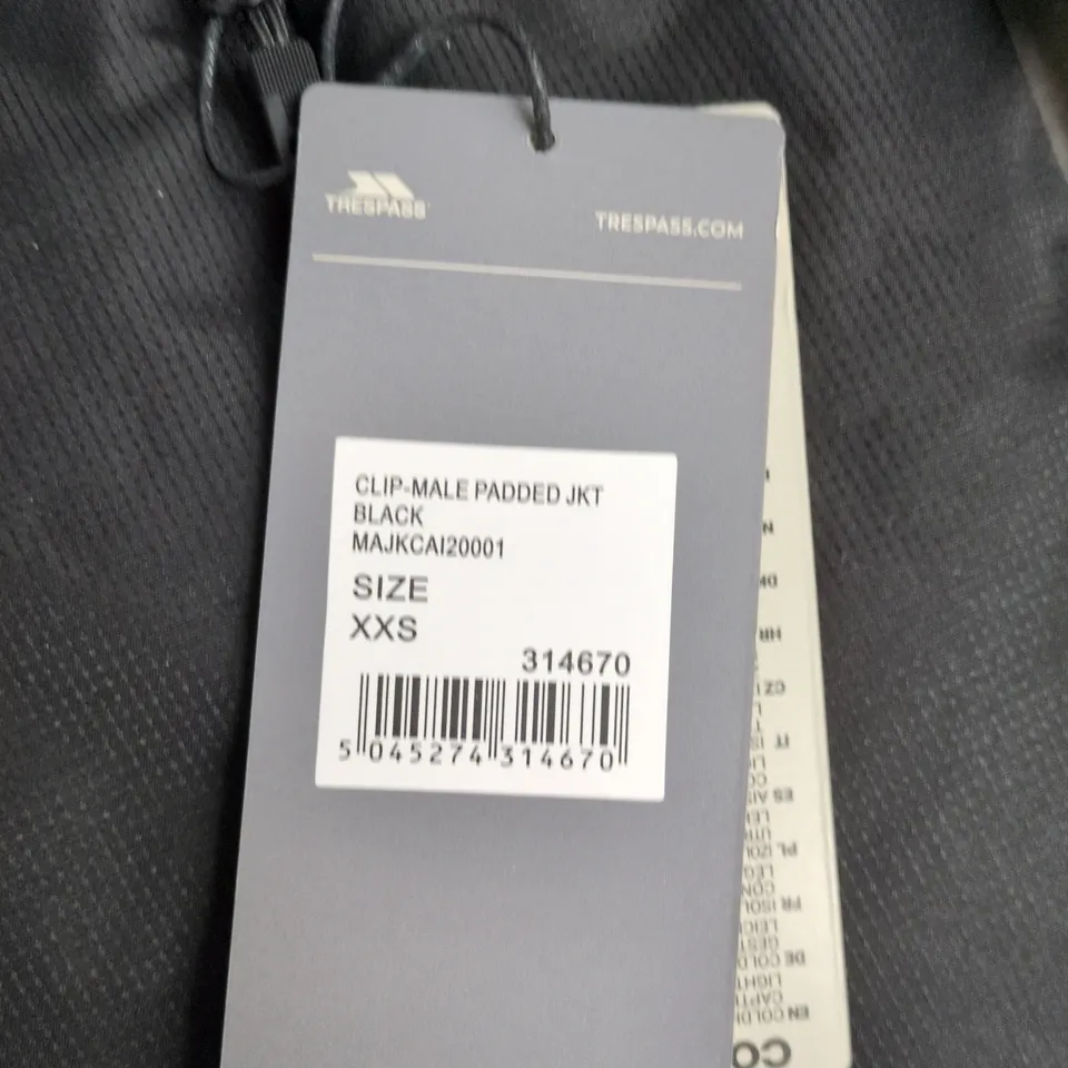 TRESPASS CLIP-MALE PADDED JACKET – BLACK, XXS