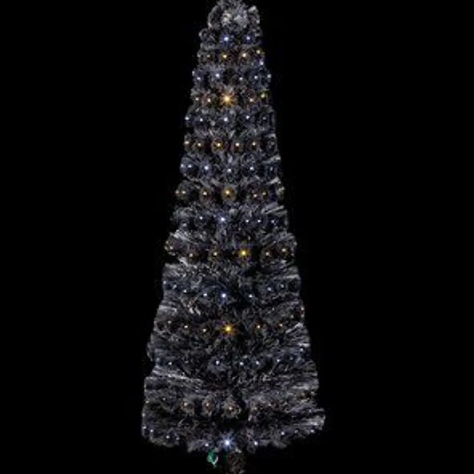 SLIM 7FT BLACK FIBRE OPTIC OPTIC CHRISTMAS TREE 