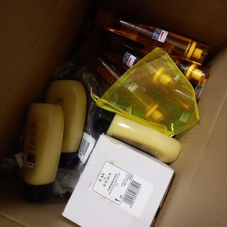 BOX OF APPROXIMATELY 20 ITEMS TO INCLUDE NIPPON FLY KILLER, AQUOLINA SHOWER GEL, EUA DE KRIZIA ETC