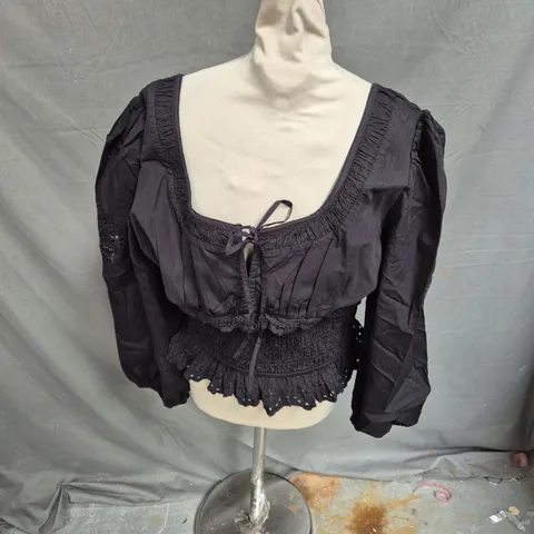 DAMSON MADDER NOLA BLOUSE IN BLACK SIZE 16