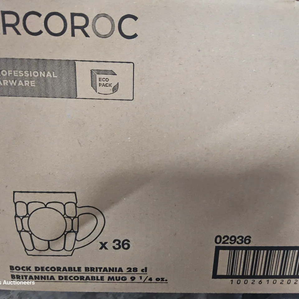 CASE OF 36 ARCOROC BRITANIA 9.25oz DIMPLE MUGS