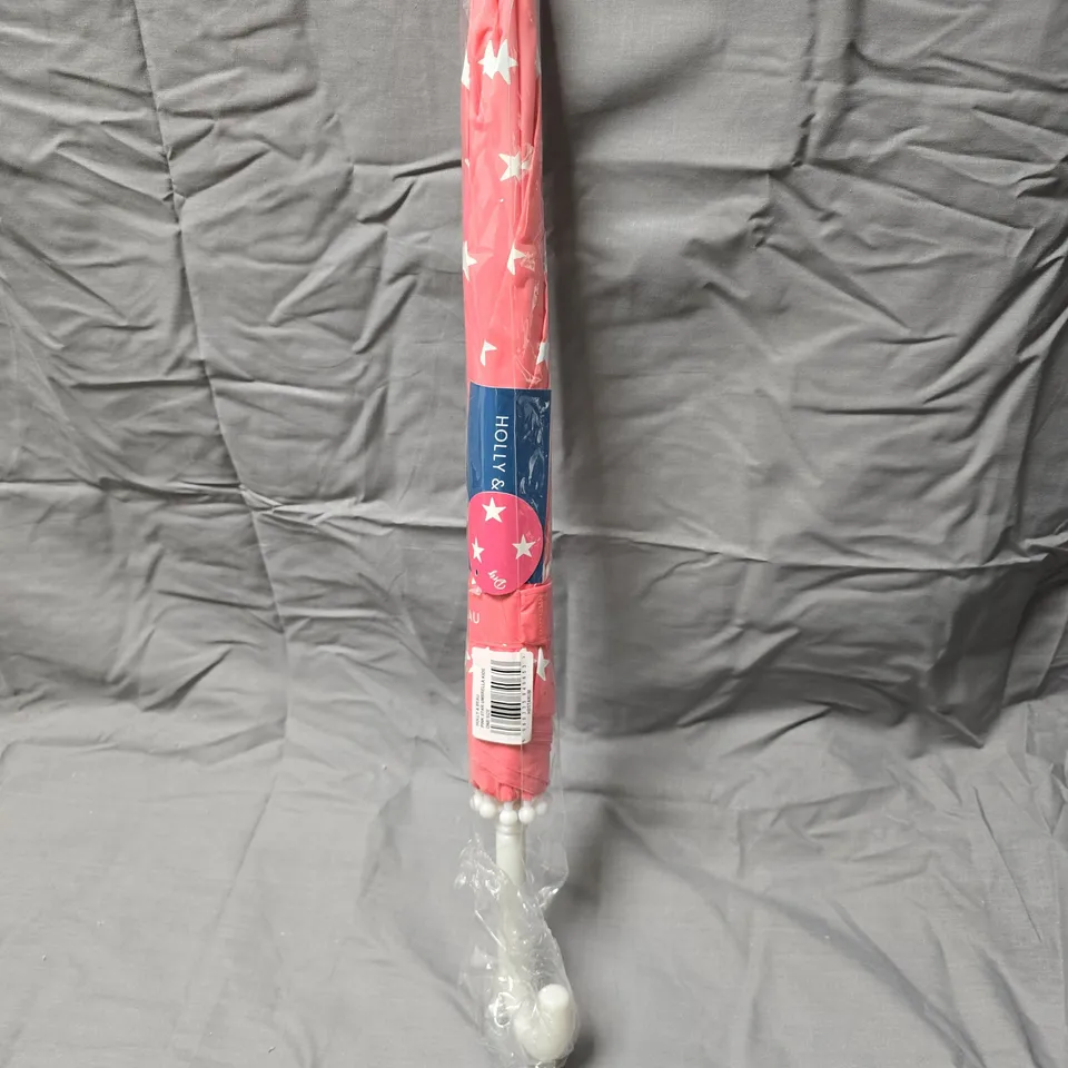 APPROXIMATELY5 PCS HOLLY & BEAU KIDS UMBRELLA – PINK WITH WHITE STARS