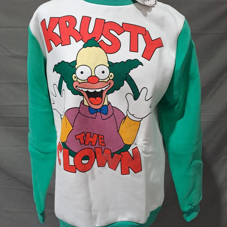 CAKEWORTHY THE SIMPSONS KRUSTY THE CLOWN LONG SLEEVE JUMPER SIZE MEDIUM