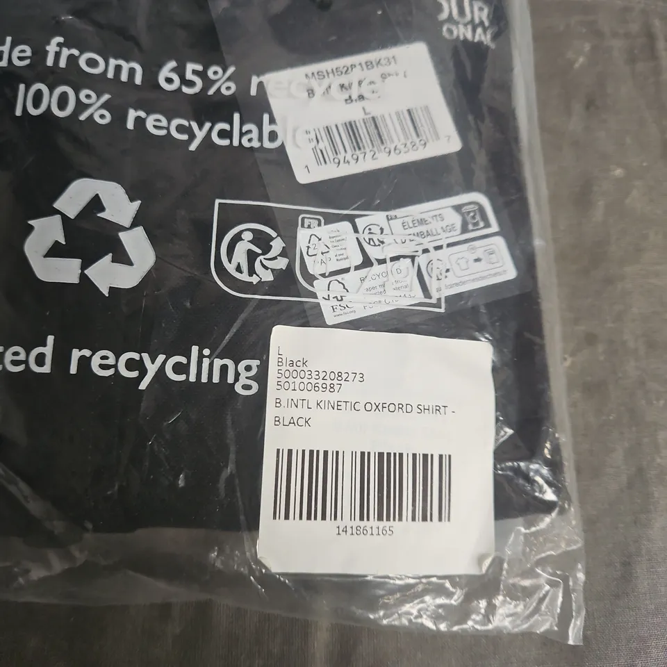 BARBOUR INTERNATIONAL KINETIC OXFORD SHIRT – BLACK, SIZE L