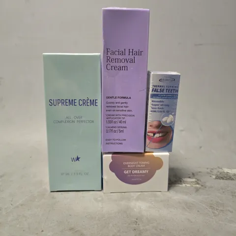 APPROXIMATELY 15 ASSORTED HEALTH & BEAUTY ITEMS TO INCLUDE - SUPREME CREME , FACIAL HAIR REMOVAL CREAM ETC