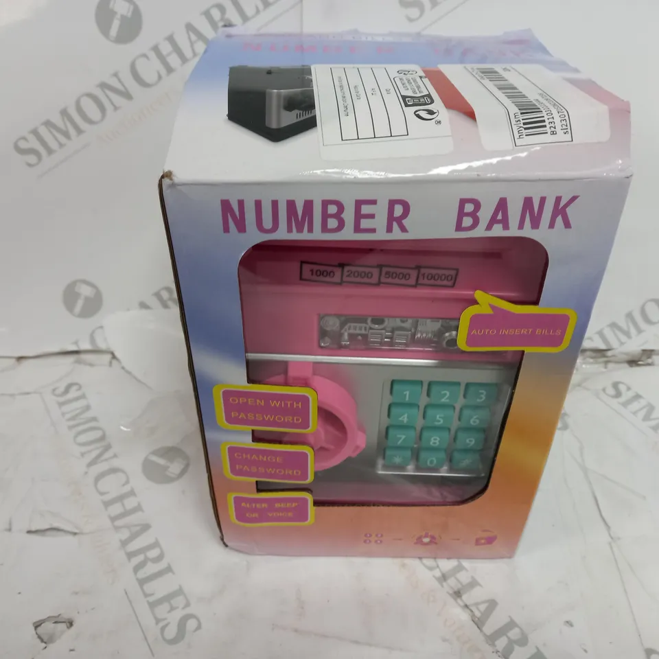 BOXED NUMBER BANK SAFE