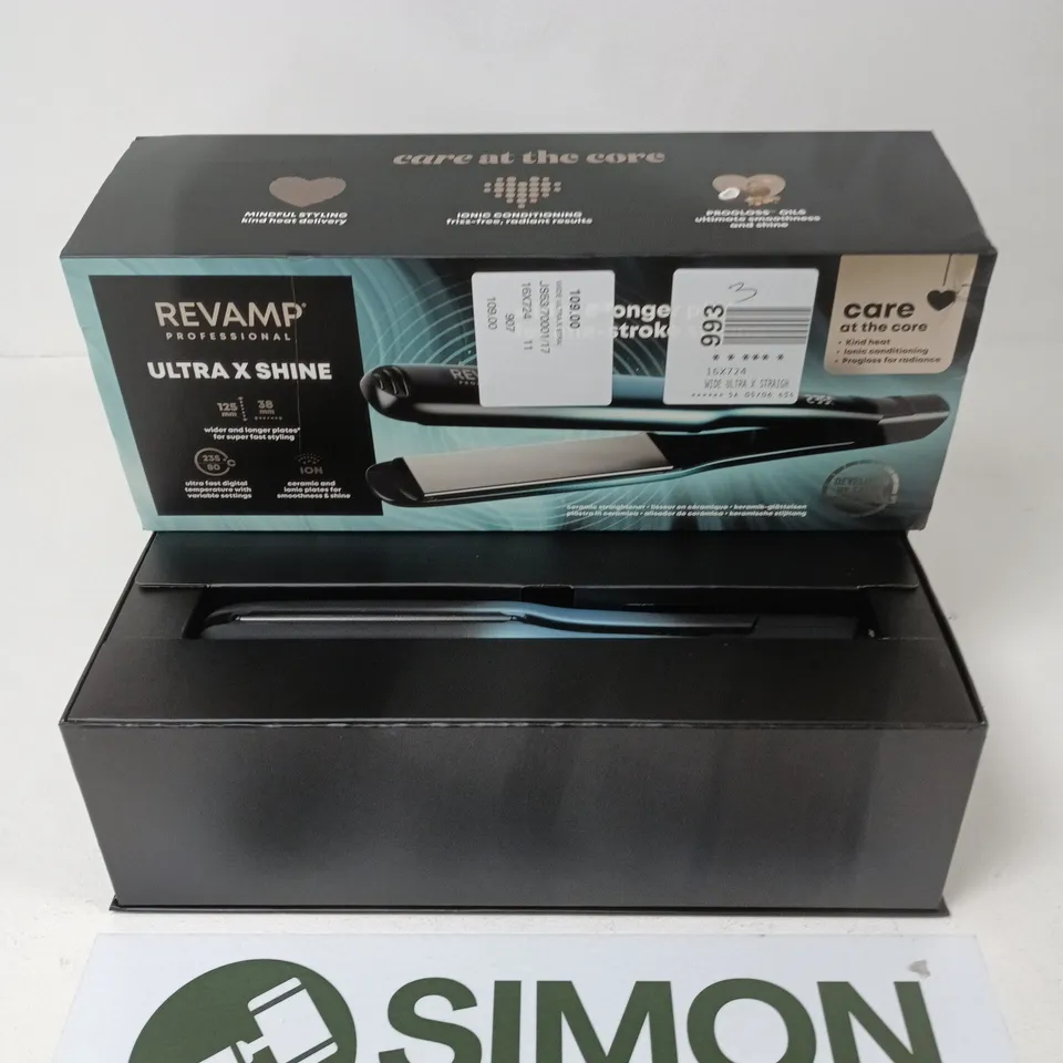 REVAMP PROFESSIONAL ULTRA X SHINE HAIR STRAIGHTENER – BOXED