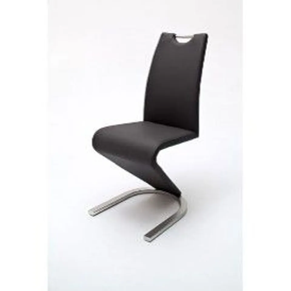 BOXED AMADO SET OF 2 DINING CHAIRS - PU BLACK / CHROME FRAME (1 BOX)