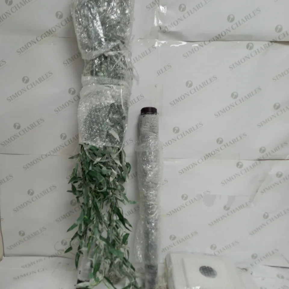 BOXED ALISON CORK 180CM PRE-LIT GREEN LEAF DETAIL INDOOR WILLOW TREE (COLLECTION ONLY)
