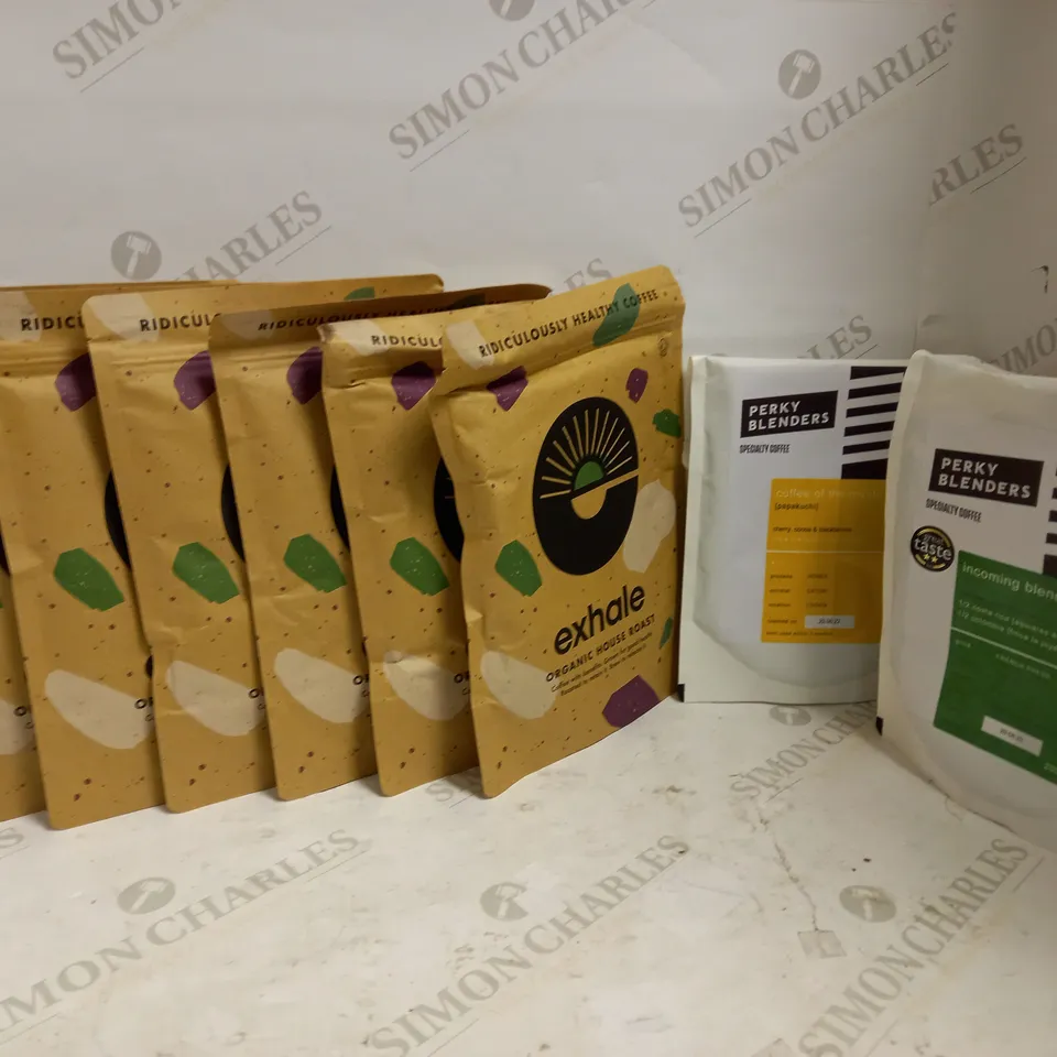 LOT OF 8 PACKS OF COFFEE GROUNDS