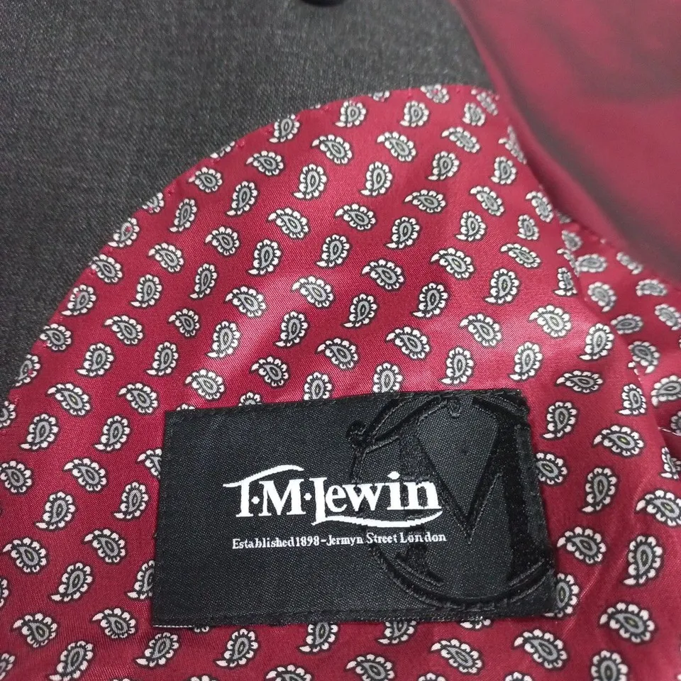 TM LEWIN MEN’S SUIT JACKET – DARK GREY WOOL (TM LEWIN LABEL) – SUITING JACKET