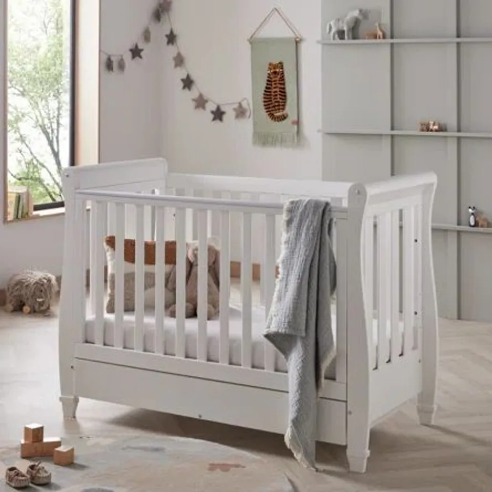 BOXED DESIGNER EVA COT BED WITH DRAWER WHITE