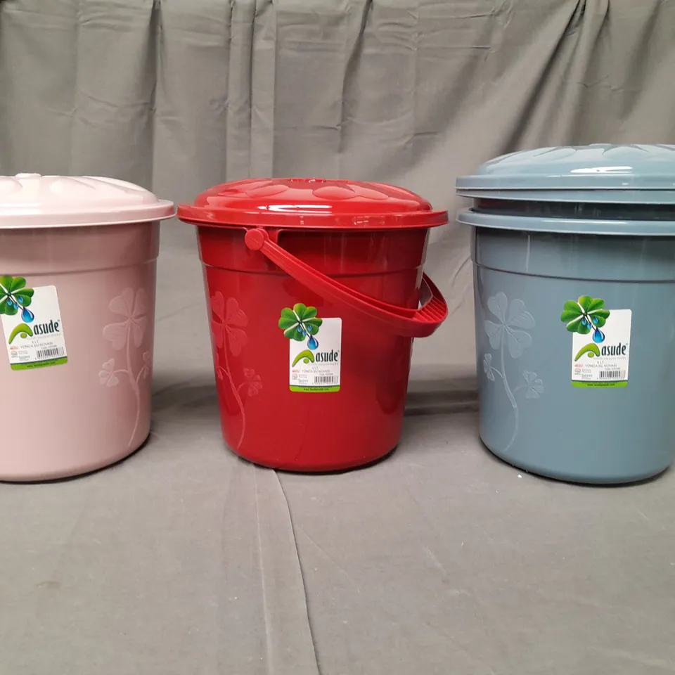 4X 5LITRE ASUDE PLANTER BUCKETS WITH LIDS