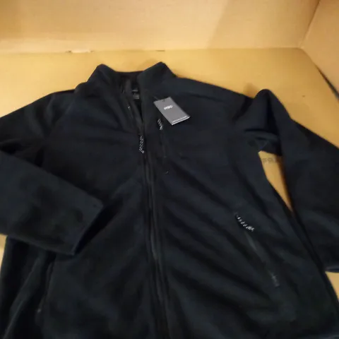 M&S ZIP THROUGH BLACK FLEECE - L