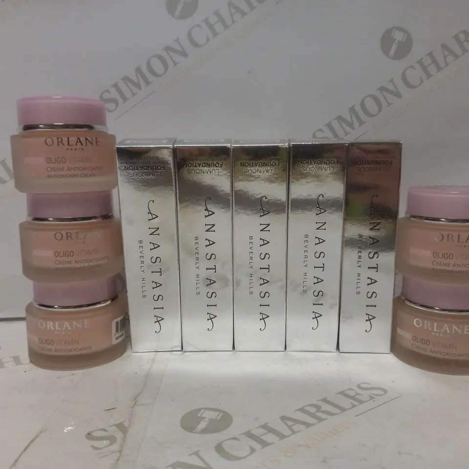 LOT TO CONTAIN 10 X ASSORTED BEAUTY PRODUCTS, INCLUDES ORLANE ANTIOXIDANT CREAM & ANASTASIA BEVERLY HILLS FOUNDATION