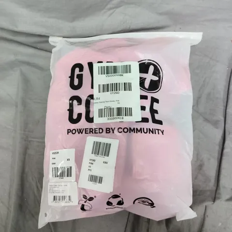 BAGGED GYM+COFFEE PINK FLECK HOODIE – XS